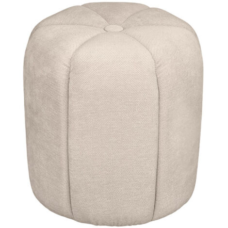 Puf Rond Beige Pouf rond en tissu ø38cm - Beige - Flower