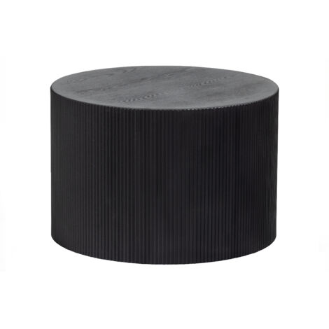 Table basse ronde 60cm en bois panneau de fibres noir – Style contemporain – Hauteur 40cm – Pour espaces modernes – Whitelabel (1/4)