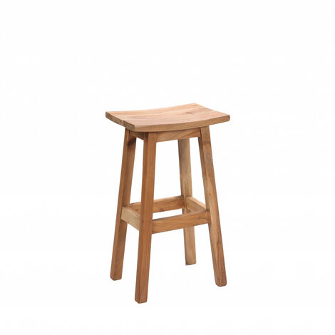 Drawer – Tabouret de bar en acacia H66cm – Bois naturel – Design contemporain pour cuisine – Idéal autour d'un îlot central