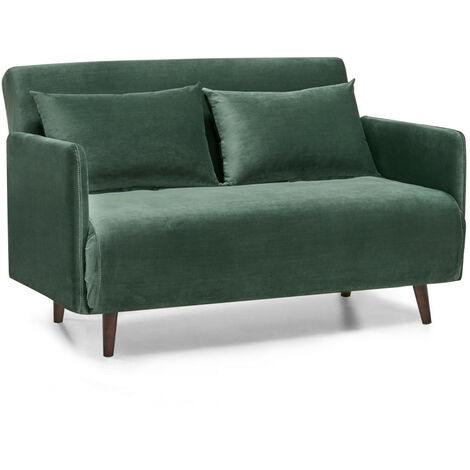 Canapé convertible 2 places en velours L120cm - Vert forêt - BELUSHI