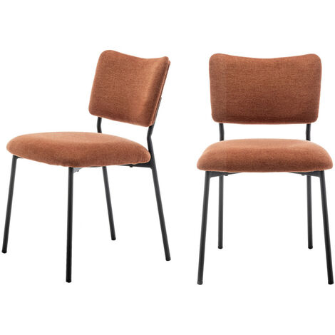 Lot de 2 chaises en tissu et métal - Rouille - Vander (1/5)