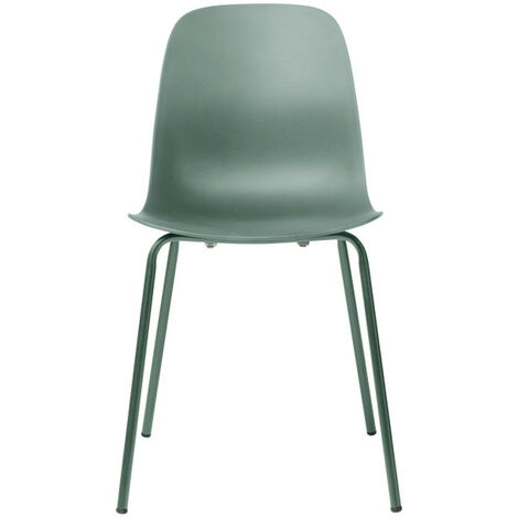 Lot de 4 chaises en plastique et métal - Vert - HEL (1/4)