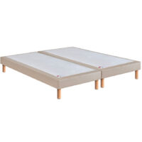 Sommier tapissier 2x90x200cm - Beige - MÉDIUM EGÉRIE