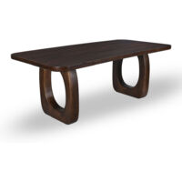 Table à manger en bois massif 200x100cm - Bois foncé - SINJAI