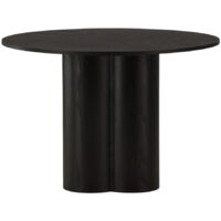 Table à manger 4 personnes ronde en bois - Noir - Olivia