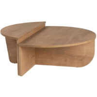 Lot de 2 tables basses en bois - Bois clair - Asya