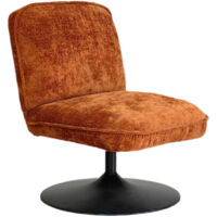 Fauteuil pivotant en velours côtelé pied tulipe - Marron - Parbo