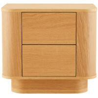Table de chevet 2 tiroirs en bois - Bois clair - Navan