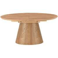 Table Ă manger extensible 6 Ă 8 personnes ovale en bois - Bois clair - Cami