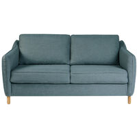 Canapé convertible ouverture express 2 places en tissu - Bleu pétrole - VORNAY