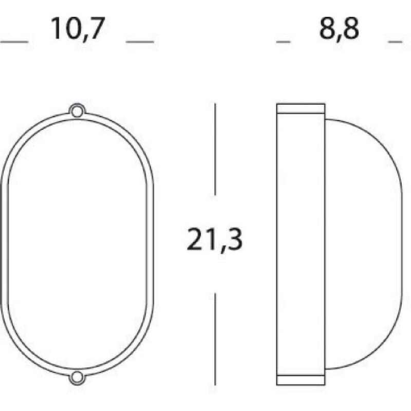 Sovil plafoniera piccola ovale (industriale) da parete illuminazione per  esterni linea garden 700/02