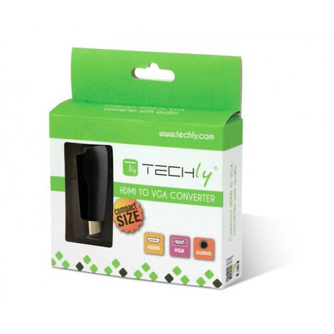 Mini adattatore da hdmi a vga con audio black hdmi