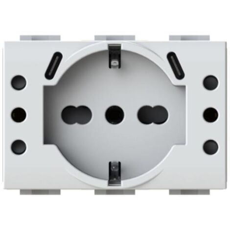 Presa multistandard 4box usb p503 compatibile bticino matix bianco - 4busbp503.am