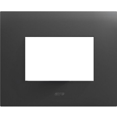 Ave placca smart44 metallo grigio  3moduli per scatole rettangolari 44psm3gtk