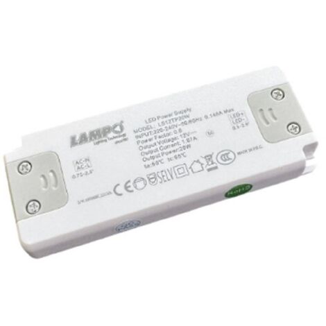 Lampo driver alimentatore converter 20w 230v-12v termoplastico ls12tp20w
