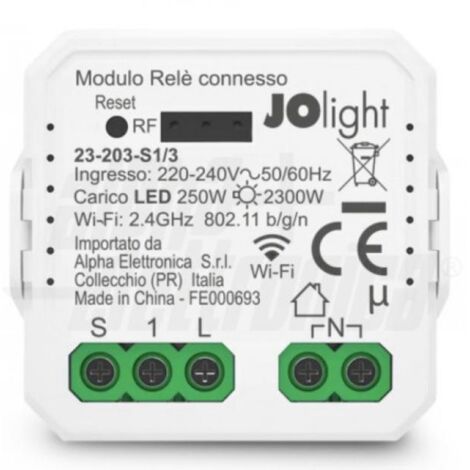Alpha elettronica modulo rele' configurabile smart 230v wi-fi 23-203-s1/3
