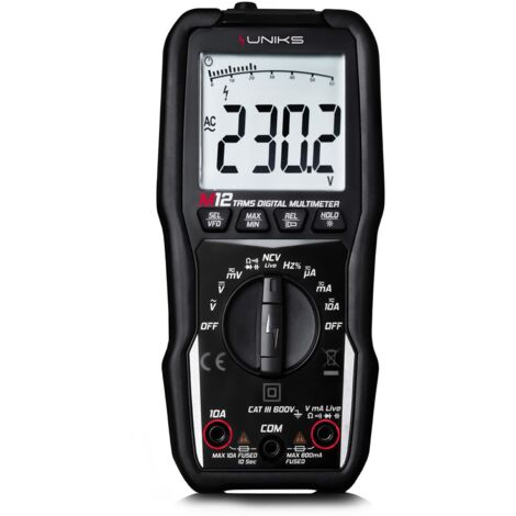 Uniks multimetro automatico trms 600v ac dc uniks m12 strumento professionale