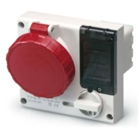 Scame presa cee interbloccata protetta da incasso omnia con portafusibile 3p+n+t  406.1686