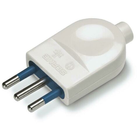 Scame spina mobile blueline 2p+t 10a bianca morsetto a vite 106.3001