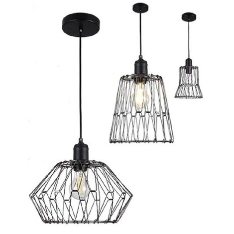 Fai pendel nero completo di gabbia trasformabile 1 x e27 3910/ne