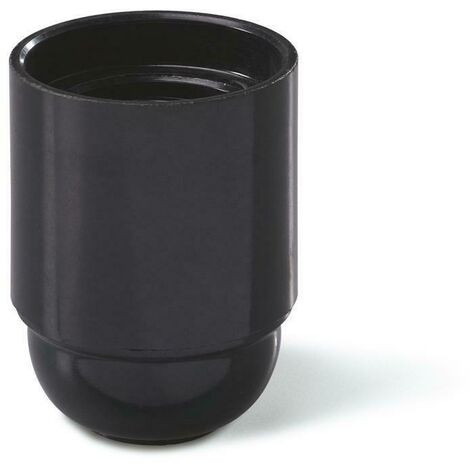 Scame portalampada e27 lisco nero con filetto stampato cavo 2,5 mm