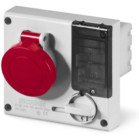 Scame presa da incasso con dispositivo di blocco con base portafusibile omnia 3p+n 32a 6h 401.3287