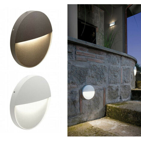SOVIL - Faretto Segnapassi A Semi Incasso Da Esterno A Led Grande Sovil Geo Round Bianco 161154