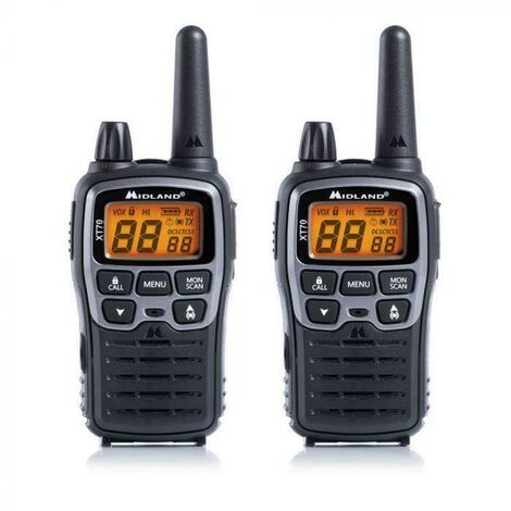 Walkie Talkie Midland XT70 Paar PMR446 e LPD, Portata fino a 12 km, Confezione blister
