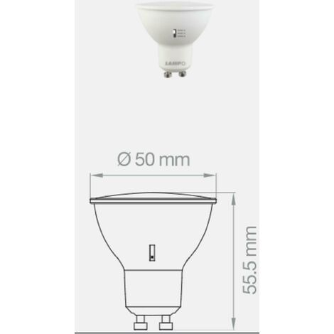 Lampadina LED GU10 8W Tricolor Lampo Lighting DIKLED8W230VMC, 600 Lumen,  Luce calda naturale e fredda con