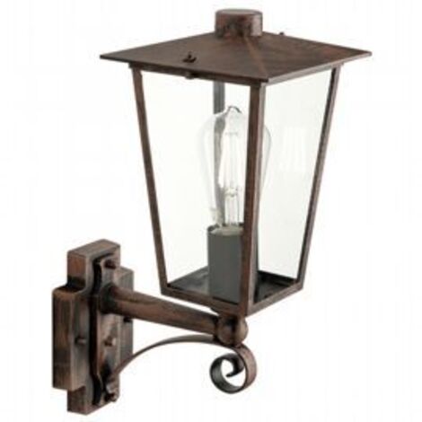 Lampada da esterno in alluminio pressofuso con diffusori in vetro trasparente ruggine (1/5)