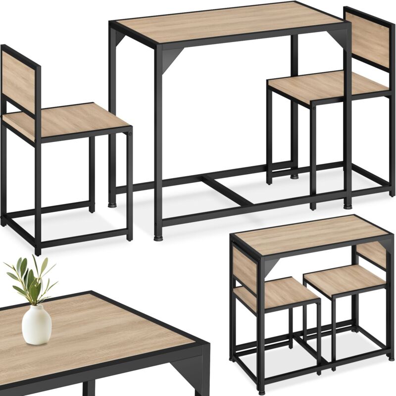 Ensemble table + 2 chaises bois et noir | Maisons du Monde