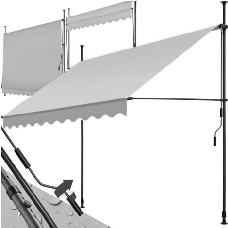 Store à pince sans perçage en polyester 250 x 180 cm gris clair