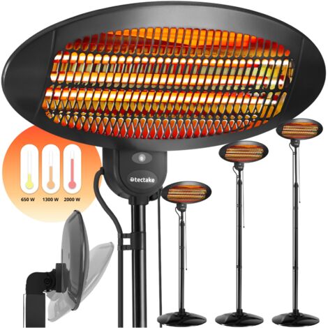 Radiateur infrarouge 2000W réglable en hauteur avec 3 puissances