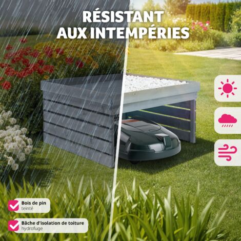 Izrielar Garage pour tondeuse à gazon Garage Tondeuse Pliable Toit