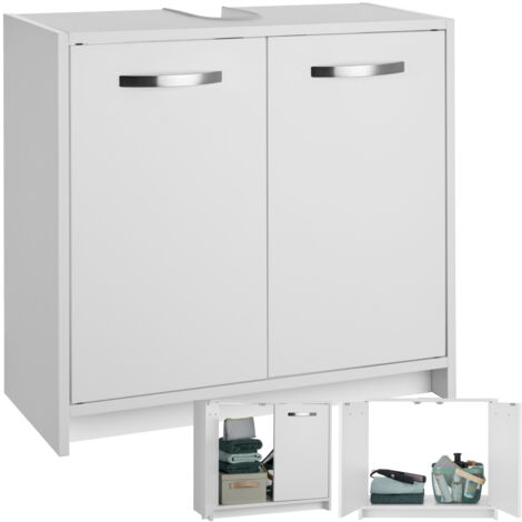 Meuble sous-lavabo spacieux avec capacité de charge 20 kg blanc
