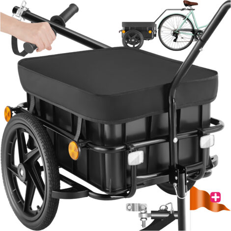 Tectake – Remorque à vélo CargoXpress 50 kg – Capacité de 70 L – Dimensions 148 x 64 x 81 cm – Compatible avec vélos électriques