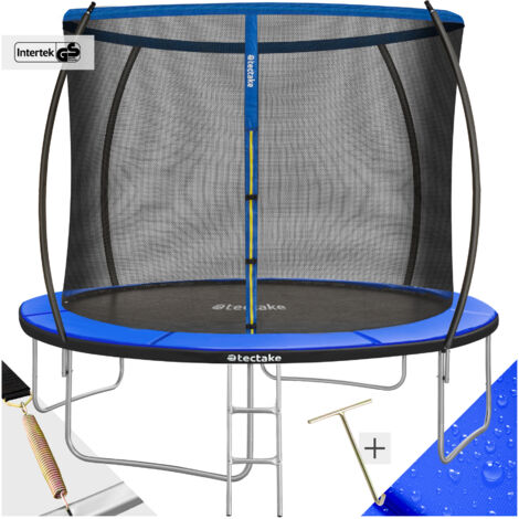 Tectake – Trampoline 305cm avec filet de sécurité – Échelle d'accès incluse – Capacité de charge 120kg – Montage facile et sécurisé