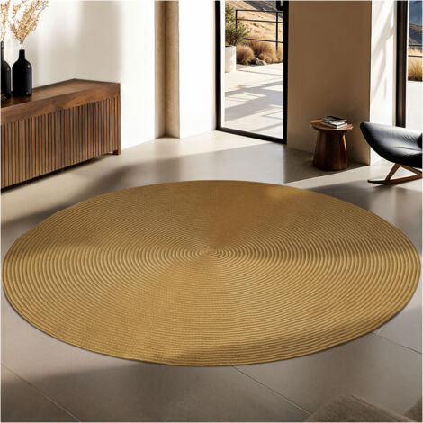 Tapis tressé rond en aspect jute style bohème Ø 160 cm