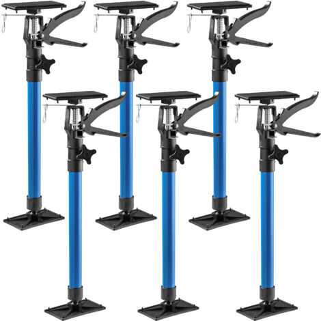 Tectake – Lot de 6 étais de soutien à gâchette télescopique 51 cm à 115 cm – Charge 30 kg – Acier et plastique pour fixation précise