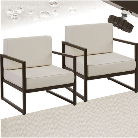 Lot 2 fauteuils de jardin rembourrage XXL revêtement déperlant