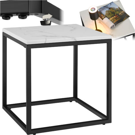 Table d'appoint marbre raffinement doré 45 x 45 x 50 cm Doré blanc