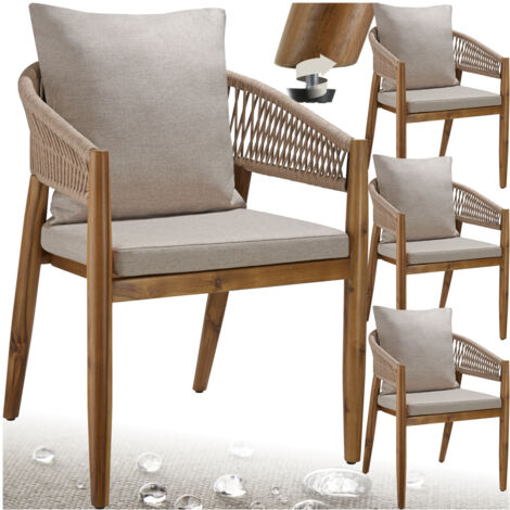 Chaise de jardin Bois d'acacia lasuré et résistant aux intempéries 59 x 58 x 76,5 cm et capacité de charge 120 kg