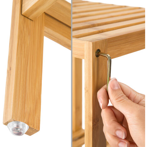 Étagère en Bambou 4 niveaux 33x33x97cm -