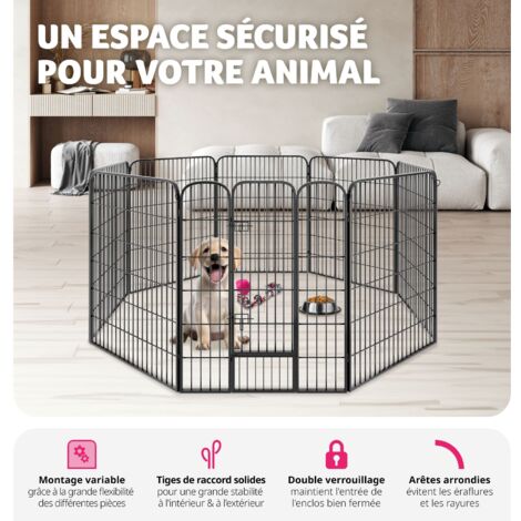 Enclos pour chien modulable - parc à chiots, enclos chenil extérieur 100 cm
