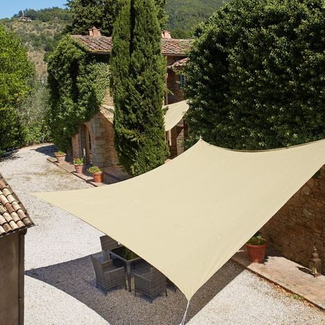 Voile d'ombrage carrée, beige -