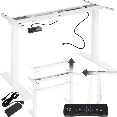 Tectake – Bureau assis debout réglable électrique 110-190 cm – Capacité 125 kg – Moteur silencieux 50 dB – Fonction mémoire 3 réglages