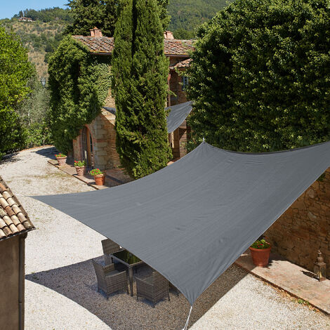 Voile d'ombrage carrée, gris - toile solaire, toile d´ombrage, voile solaire - 300 x 300 cm