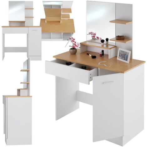 Coiffeuse ZOE moderne - coiffeuse blanche, coiffeuse simple, coiffeuse moderne