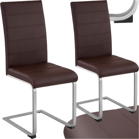Chaises de Salle à Manger BETTINA Rembourrées Pieds en métal Argentés Design Moderne - (1/5)