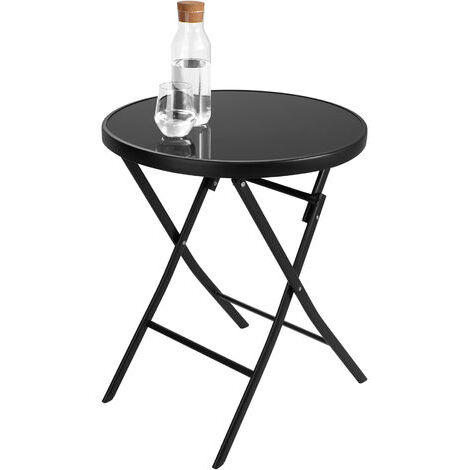 TecTake Ensemble Table Ronde Bistrot + 2 Chaises – Mobilier Jardin Aluminium Acier Inoxydable